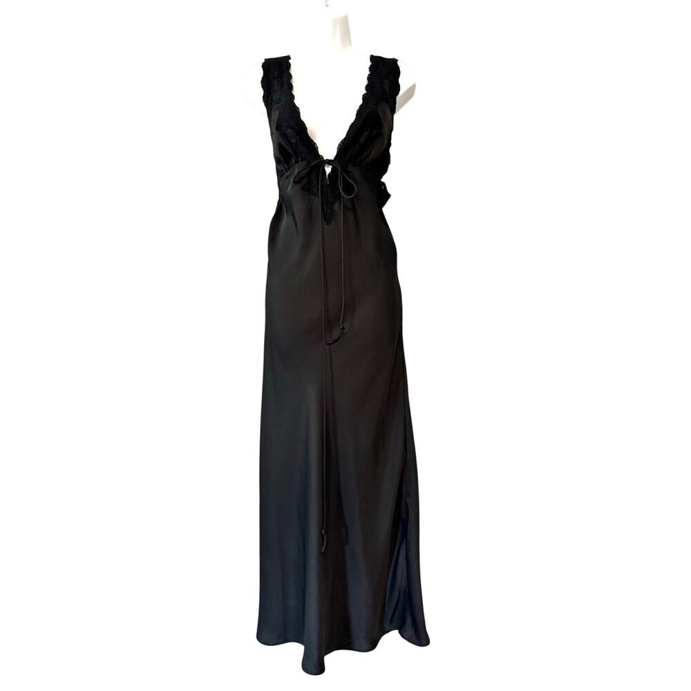 Rumored Venice Slip Maxi Dress Black Sleeveless V Neck S